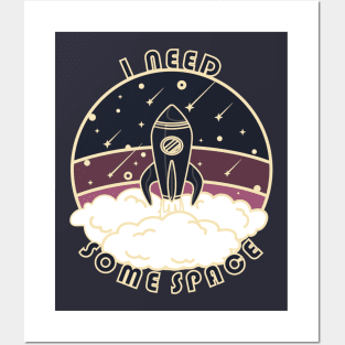 I need some space - Spaceship in pink Posters and Art